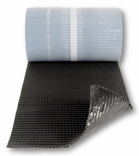 AlphaFlex Wave loodvervanger 30 cm x 5 meter zwart - geribbeld