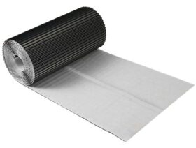 Aluminium loodvervanger 30 cm x 5 meter zwart geribbeld